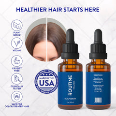 Routine Wellness serum on bathroom counter suggesting simple daily routine benefit