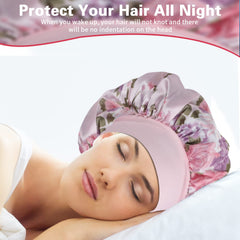 ROYBENS bonnet used during skincare routine keeping hair clean and protected
