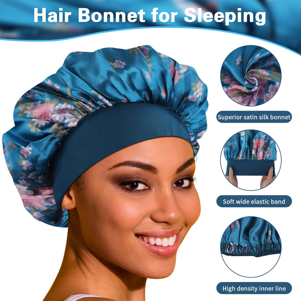 ROYBENS bonnet held in hand to show size and roomy interior benefit for big hairstyles