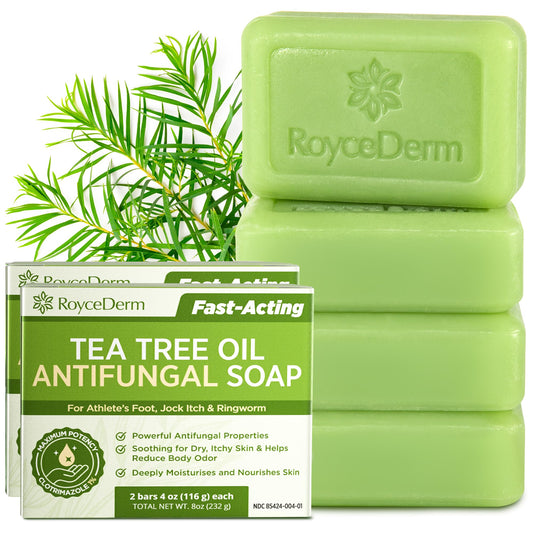 Roycederm front packaging showing two bars and benefits