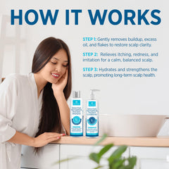 Roycederm bottles held in hand to show true size and travel convenience