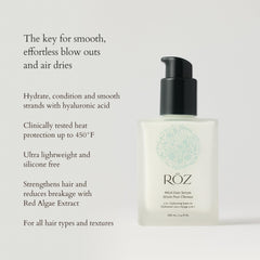 RŌZ before and after comparison highlighting reduced frizz and added definition