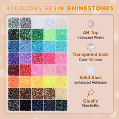 RTTTHEL close-up of 3mm jelly rhinestones showcasing bright facets