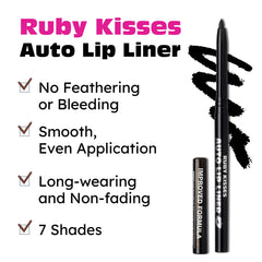 Ruby Kisses black liner tucked inside a makeup bag illustrating travel-ready convenience