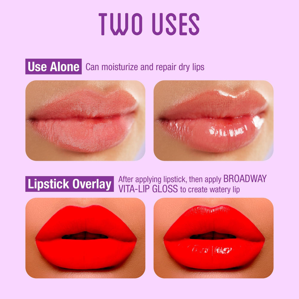 Ruby Kisses gloss held in hand showing size and travel-friendly scale benefit
