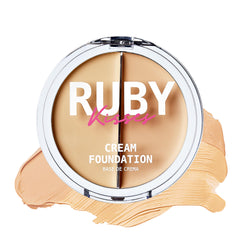 Ruby Kisses compact front view showing dual shades and portability benefit