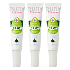Ruby Kisses front packaging showing hydrating lip oil for daily shine and moisture