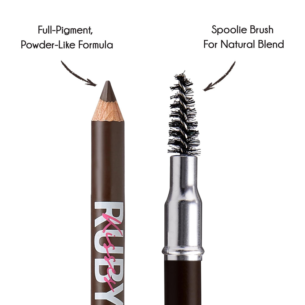 Ruby Kisses pencil in use filling eyebrow for natural definition