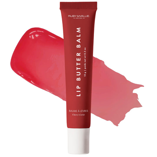 Ruby & Millie front tube showing cherry tint and glossy finish benefit