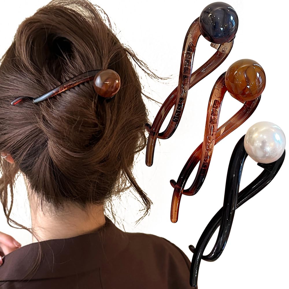 RUIYDZ front view showing pearl French twist clip and elegant finish
