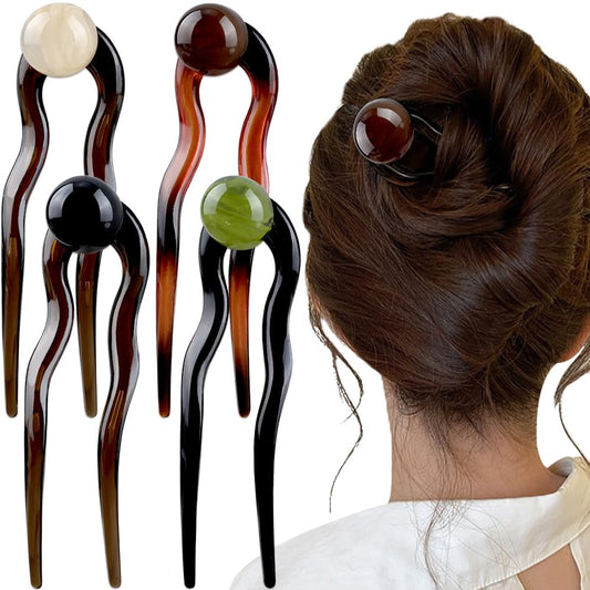 RUIYDZ front view of four pearl hair pins showcasing elegant styling benefits
