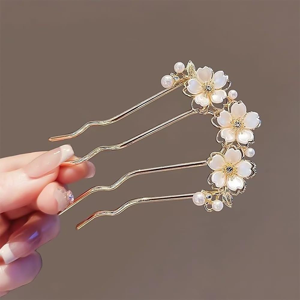 RUIYDZ pearl flower side profile showing U-shaped fork and secure-hold benefit