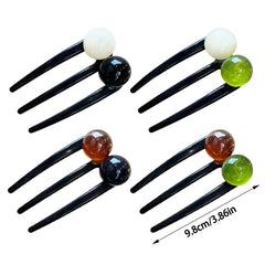 RUIYDZ hair pin beside a ruler to show actual size and easy travel-friendly scale