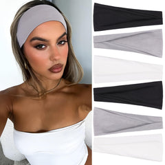 RuiYok front view of six white headbands showing neat packaging and convenience
