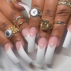 RUOKEXIN front packaging showing 20-piece press-on nail kit and tools for easy application