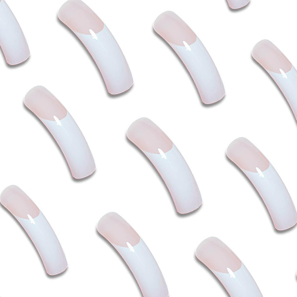 RUOKEXIN side profile of XXL curved nails showing dramatic length and natural arc