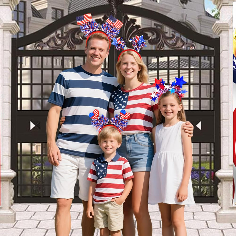 RUPOFUZA family wearing matching headbands showing coordination for celebrations