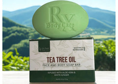 RX Body Care soap in bathroom lifestyle setting conveying everyday routine boost