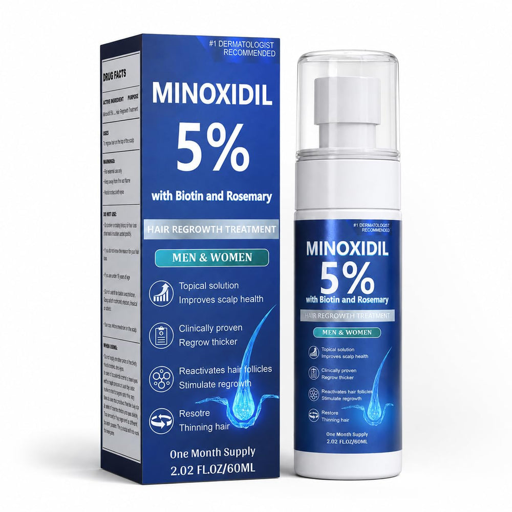 Rylx front bottle view showing 5% minoxidil concentration for fast absorption