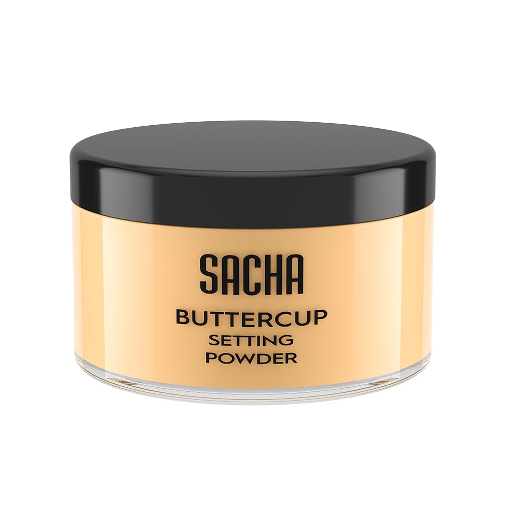 Sacha Cosmetics front jar view showing product packaging and clear labeling benefit camera-ready finish