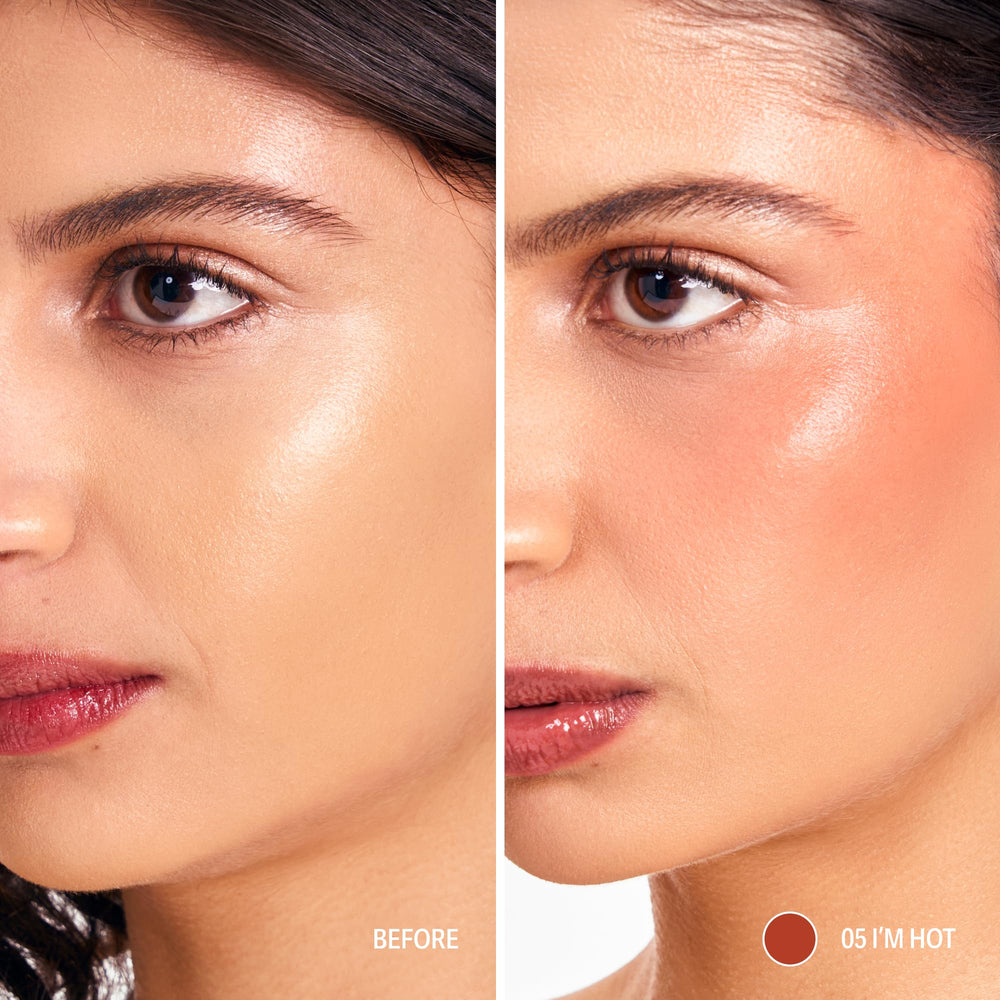 Sacheu on model under evening lighting showing radiant, camera-ready glow
