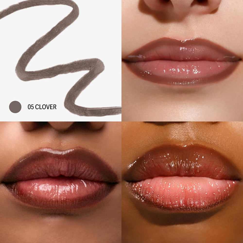Sacheu lip stain on model deep shade demonstrating bold, lasting color