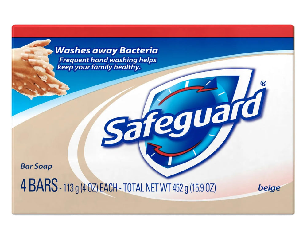 Safeguard front packaging showing four bars and clear labeling, great for families
