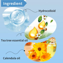 Safirst close-up hydrocolloid texture revealing gentle absorbent surface for spot protection