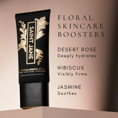 SAINT JANE hibiscus and jasmine blooms indicating hydrating and soothing action