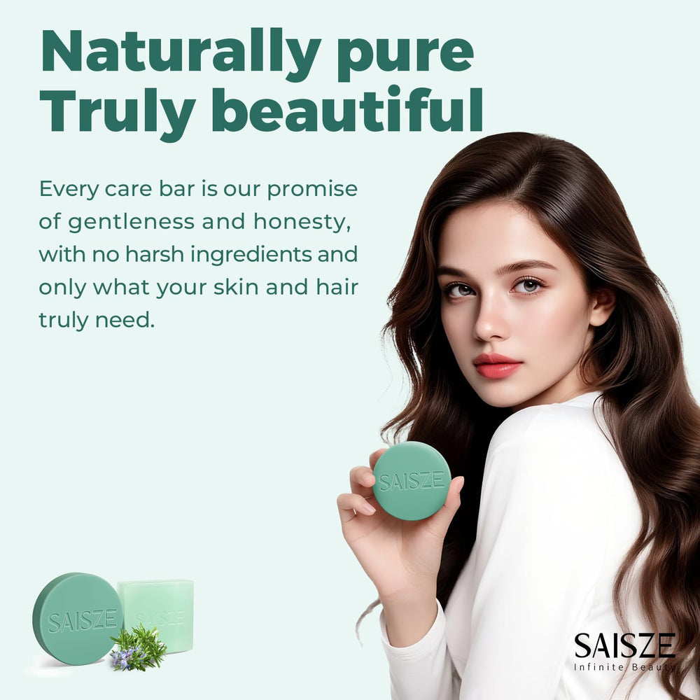 SAISZE bar beside plastic bottles to show replacement, sustainable plastic-free swap
