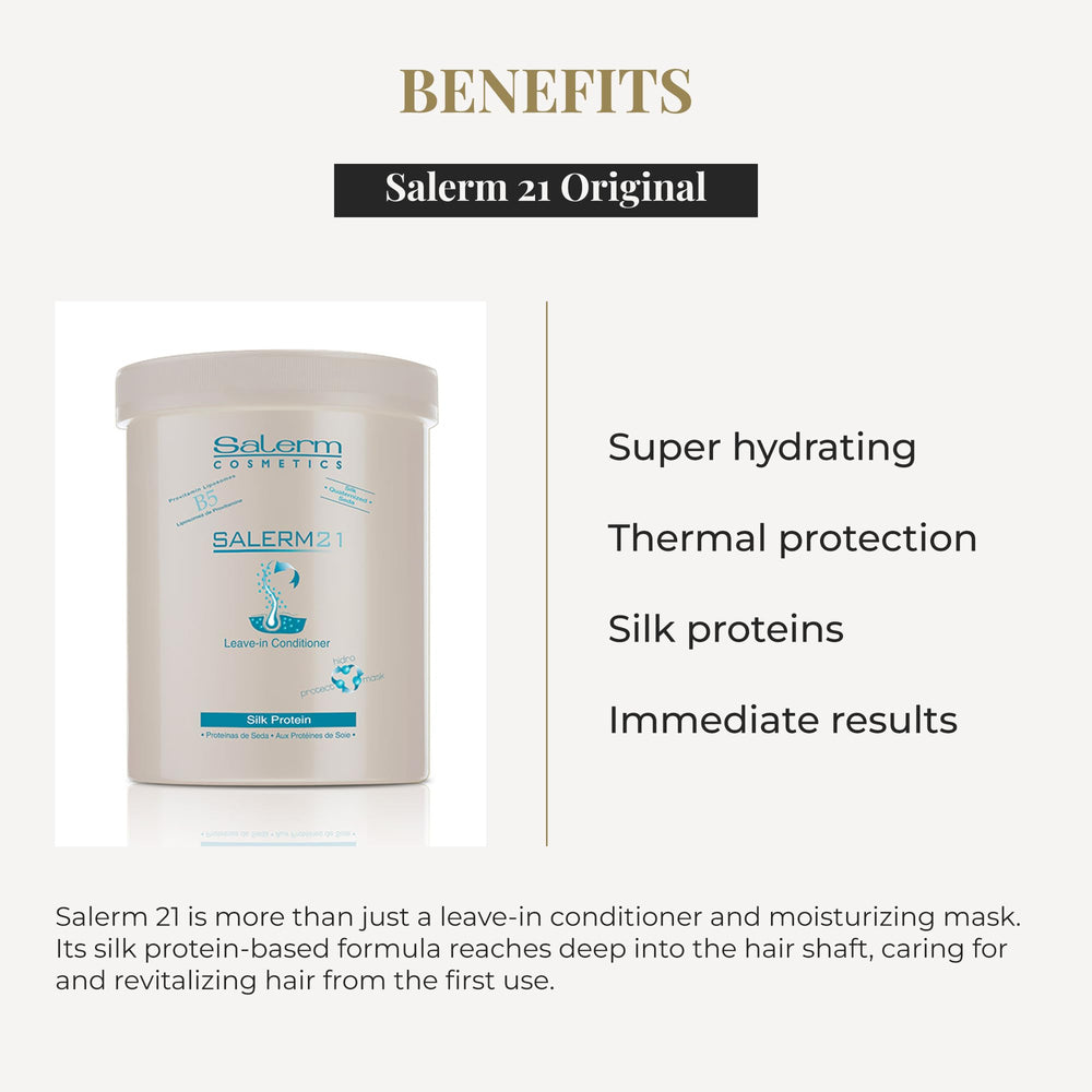 SALERM texture close-up showing silk-protein cream for smoothness benefit