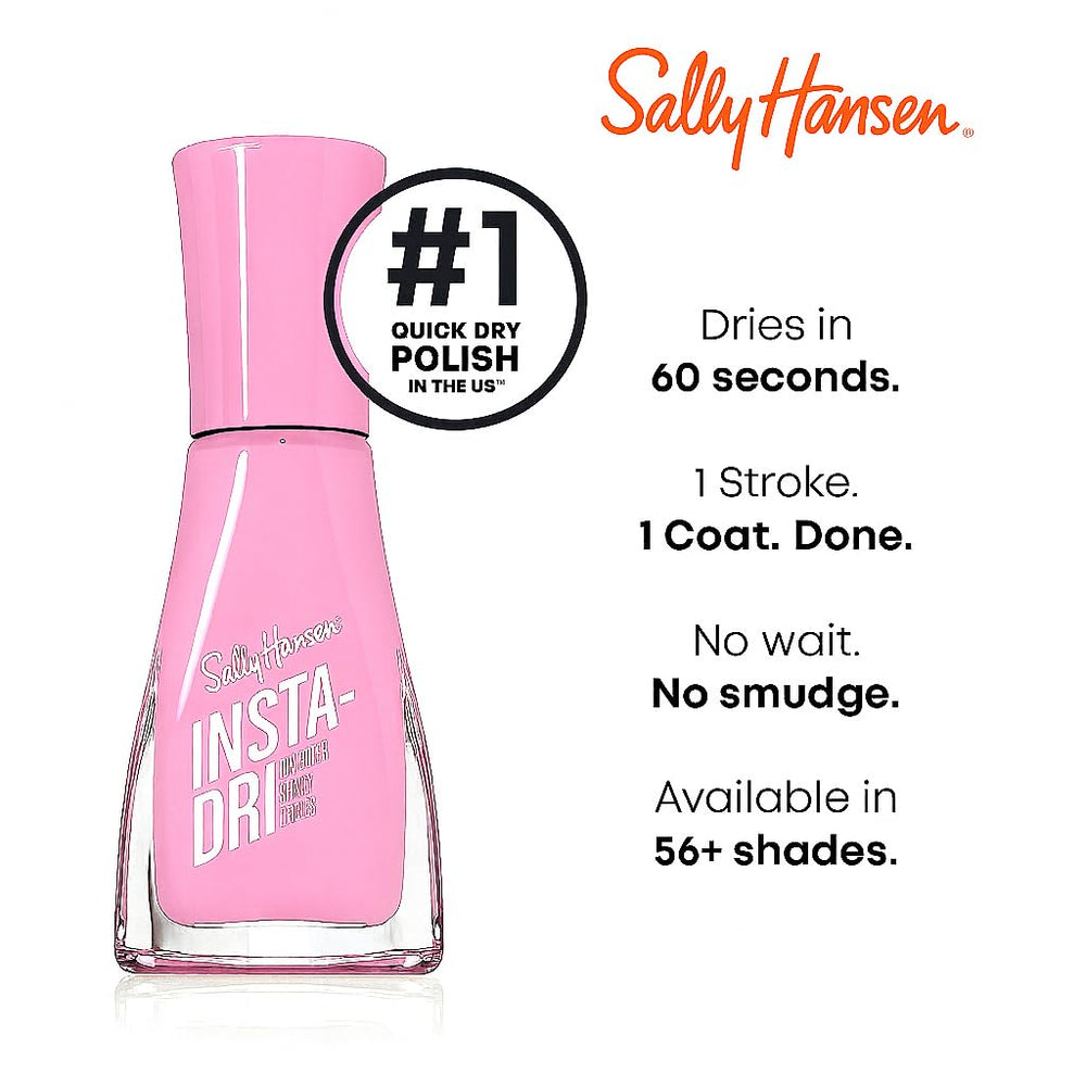 Sally Hansen close-up of glossy 315 Fast and Fuchsia finish highlighting high-shine benefit