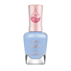 Sally Hansen bottle front view showing baby-blue shade and salon shine benefit