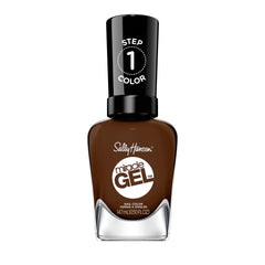 Sally Hansen front bottle showing rich dark brown color and easy application