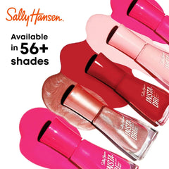 Sally Hansen bottle label detail displaying shade numbers and glossy formula