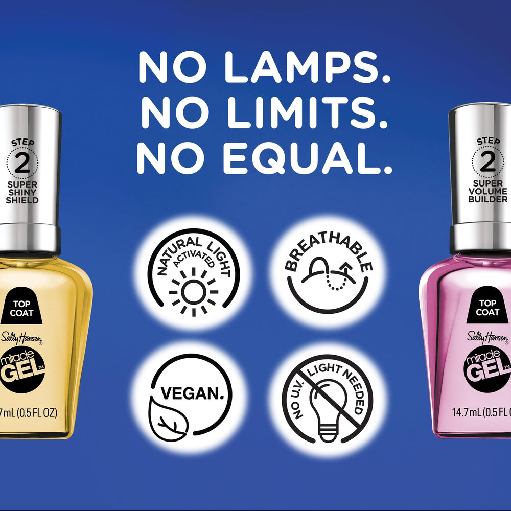 Sally Hansen bottle next to ruler showing compact size and travel-friendly benefit