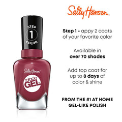 Sally Hansen brush applying 439 Red Eye for smooth, streak-free coverage
