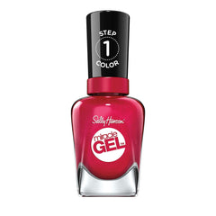 Sally Hansen brush stroke texture of Bordeaux Glow showing smooth coverage benefit