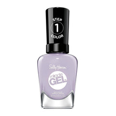 sally hansen bottle front view showing light purple color and glossy finish