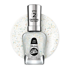 Sally Hansen bottle front view showing Crystal Top Coat benefits