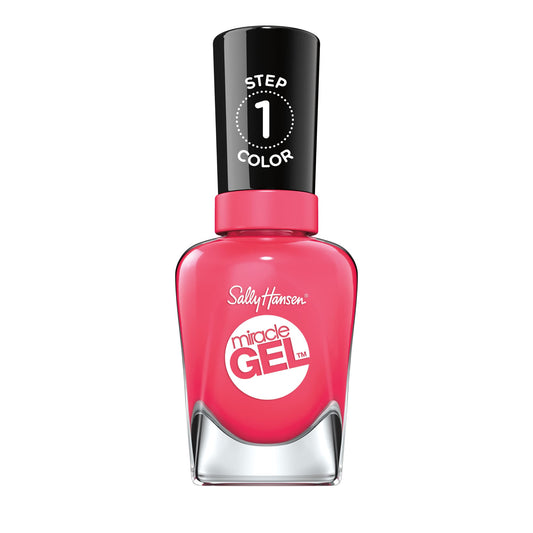 Sally Hansen bottle front view showing Electric Pop hot pink and glossy finish