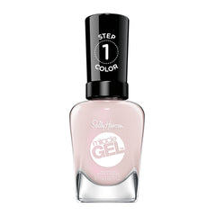 Sally Hansen bottle front packaging showing sheer ivory pink shade and label benefit