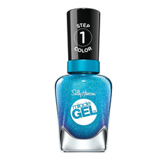 Sally Hansen Flashionista front bottle showing bright blue color and glossy finish