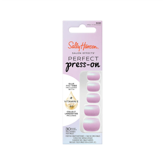 Sally Hansen front packaging showing 30 press-on nails and included accessories for instant style