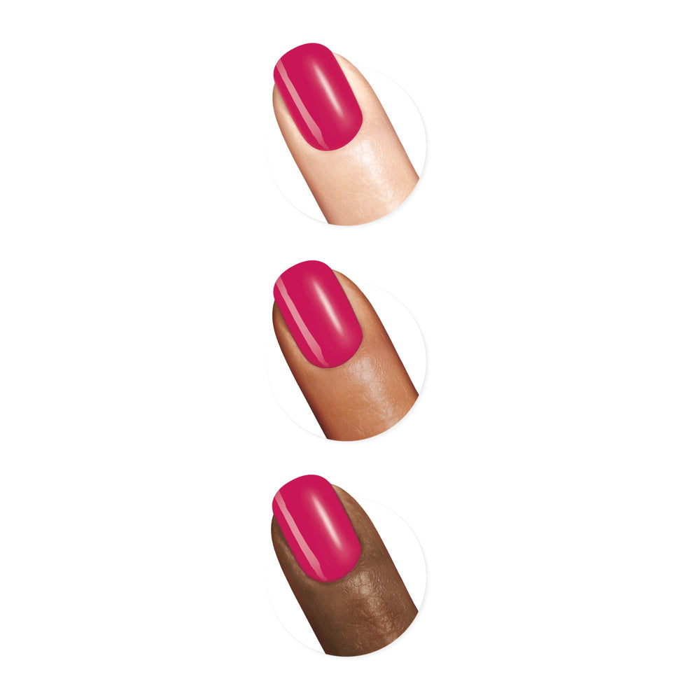Sally Hansen color swatches on paper showing opaque coverage and glossy finish advantage