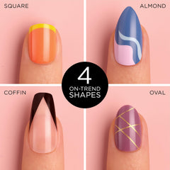 Sally Hansen accessories laid out showing included glue, tabs, file, benefit