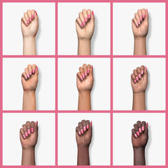 Sally Hansen applied on fingernails showcasing mauve color and salon shine