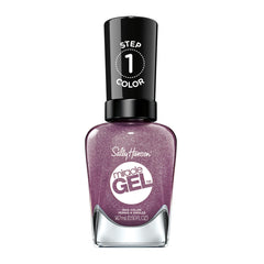 Sally Hansen Metro Midnight bottle front view showing deep purple shade and glossy finish