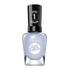 sally hansen bottle front view showing pale violet shade and glossy finish benefit