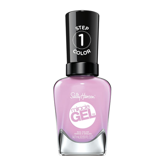Sally Hansen bottle front packaging showing orchid pink and glossy finish benefit